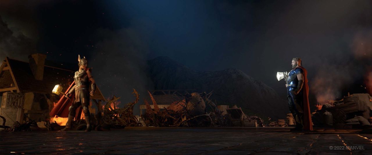 TTF’s previs for scenes like the battle in New Asgard used Unreal Engine to maximize mood, lighting and visual tone.